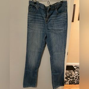 Straight leg dark wash jeans